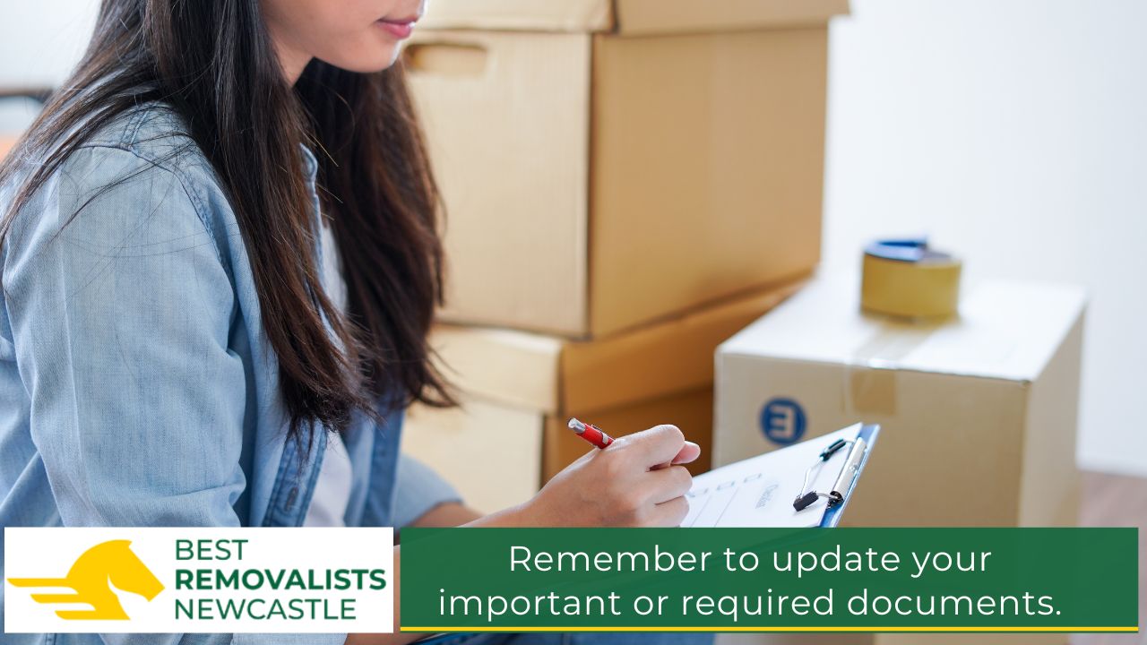 Remember to update your important or required documents.